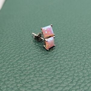 ✨ Radiant Pink Fire Opal Stud Earrings ✨